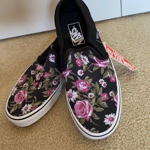 Floral black vans